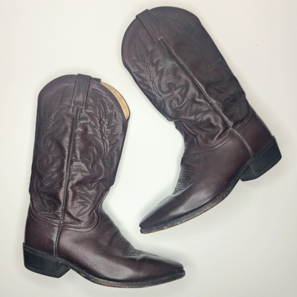 Dan Post western boots oxblood black cherry men's size 9.5 EW - Picture 2 of 9